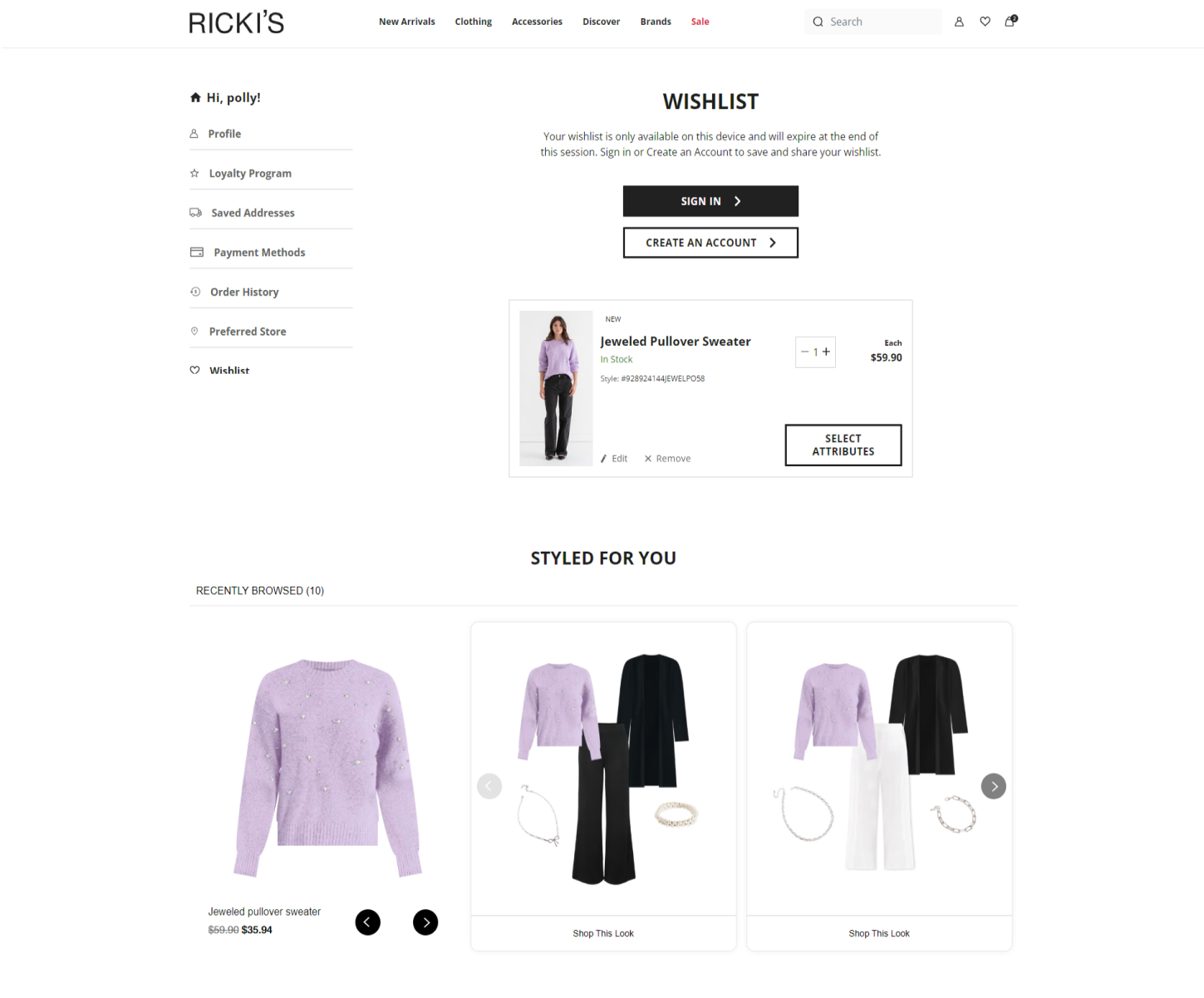Cart and Wishlist Enhancements
